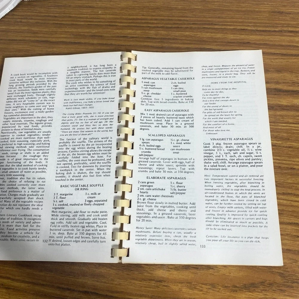 Vintage Southern Literary Cookbook Audrey Cash Jacksonville FL 1978 Ring Bound